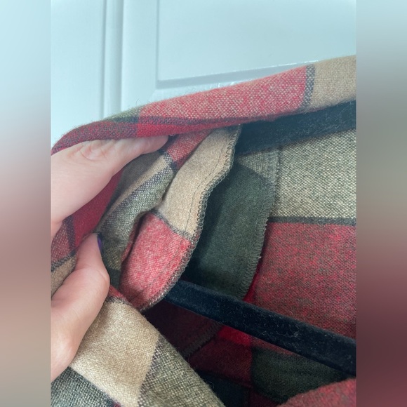 Vintage Pendleton 100% Virgin Wool Plaid Jacket Red Green Tan Button Front Coat - Picture 5 of 11